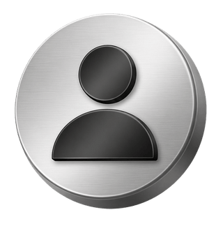 Icône décorative 3D en argent représentant un avatar utilisateur sur la page FAQ